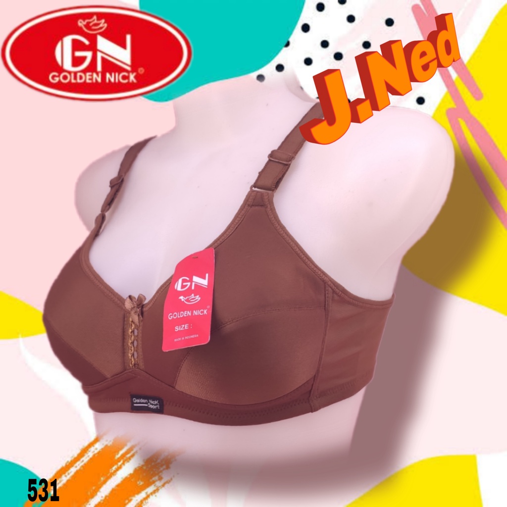 J531 -  SPORT BRA  GOLDEN NICK BUSA TANPA KAWAT DUA PENGAIT SIZE 34-42