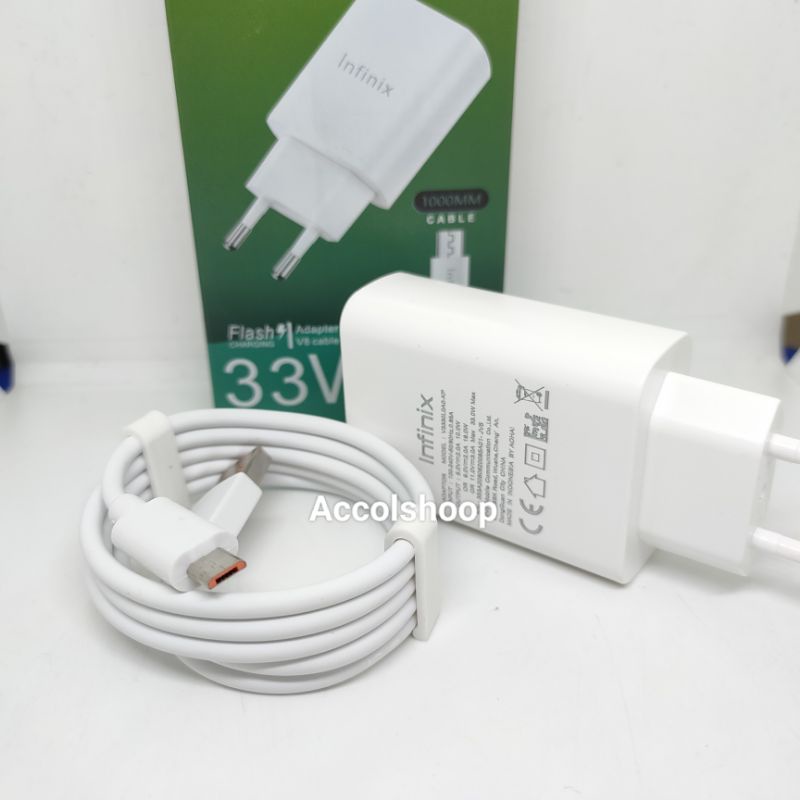 Charger Infinix 33W Fast Charging Micro USB Qualcomm 3.0 Quick Charger