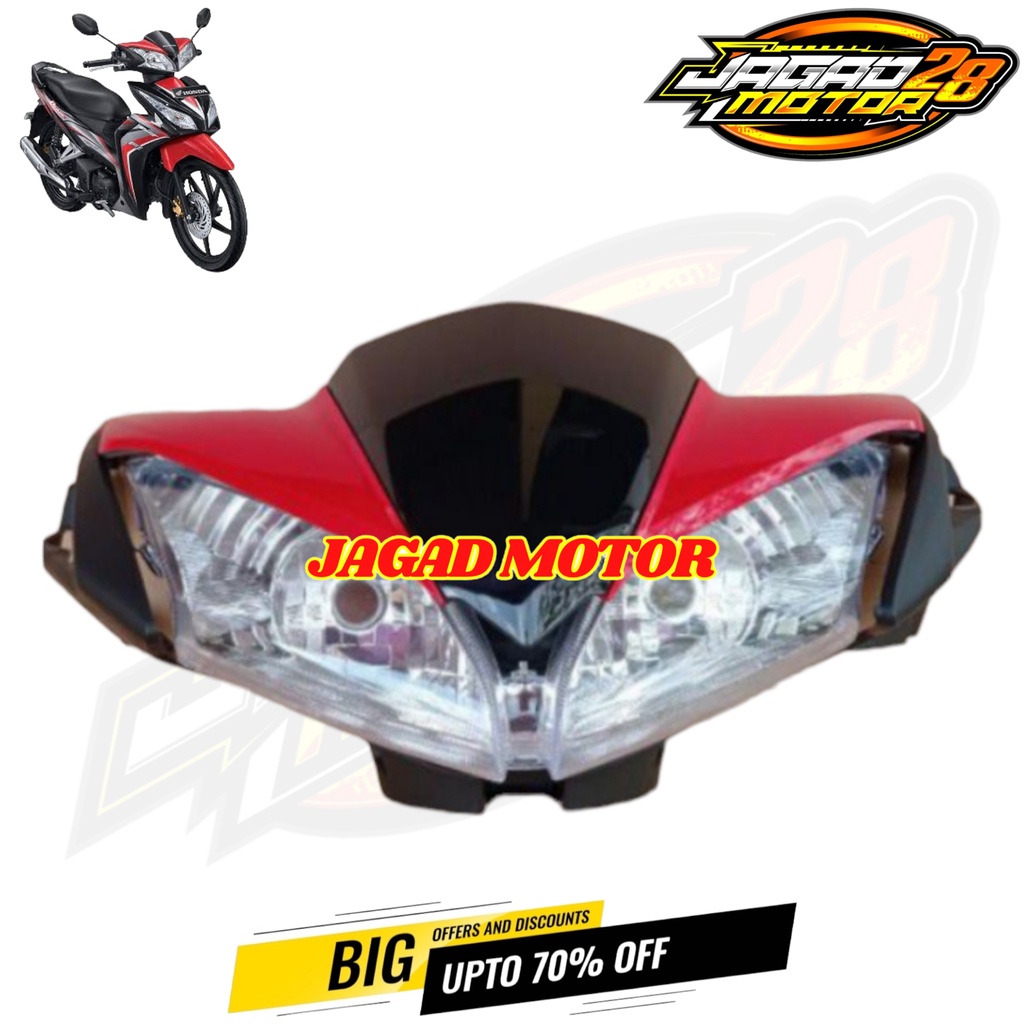 Cover Batok Kepala Depan Honda Blade New Plus Reflektor Lampu Depan / Batok Kepala Depan Plus Reflektor Lampu Depan Honda Blade New / Batok Kepala Depan Honda Blade New Set Lampu Depan