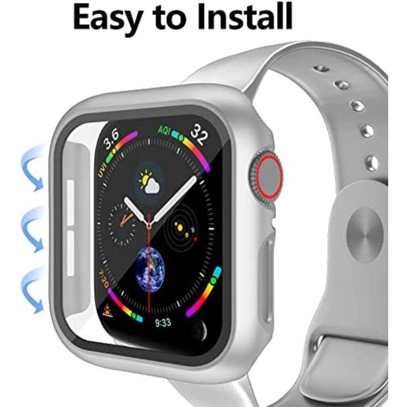 Case Pelindung Layar Tempered Glass Bumper Frame Untuk Apple Watch Seri 8 7 6 5 4 3 2 1 SE2 42mm 40mm 38mm 45mm 41mm 44mm