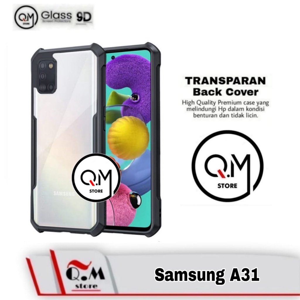 Case Samsung A31 Shockproof Transparent Armor Casing Pelindung Back Cover