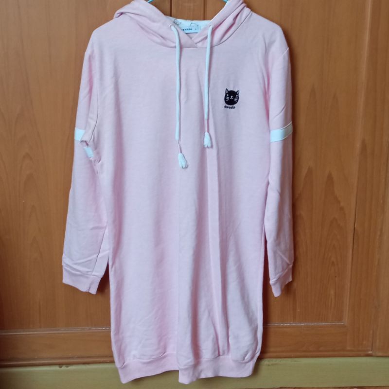 Hoodie Tunik Kucing Cats Pink Nevada Preloved