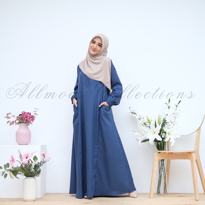 Zahra dress gamis simpel Muslim katun madinah fodu