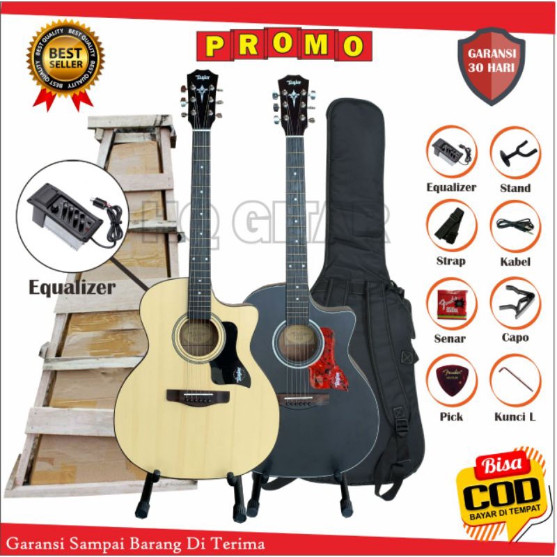 Gitar akustik Elektrik tylor. tanam besi. gratis packing kayu