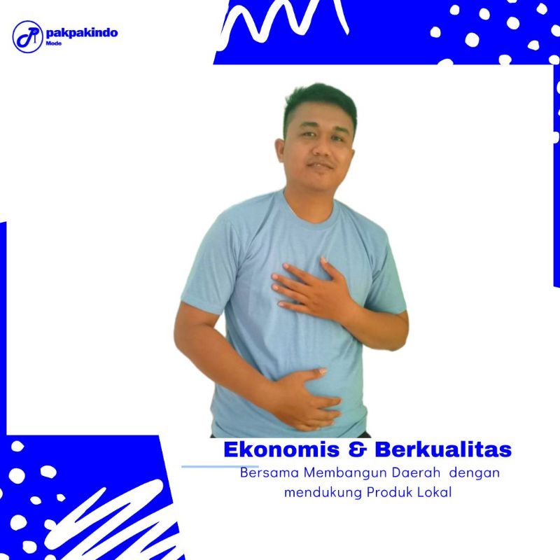 BAJU KAOS POLOS BLUE SKY / BIRU LANGIT MISTY DISTRO PREMIUM COTTON COMBED 30 S LENGAN PENDEK PRIA WA