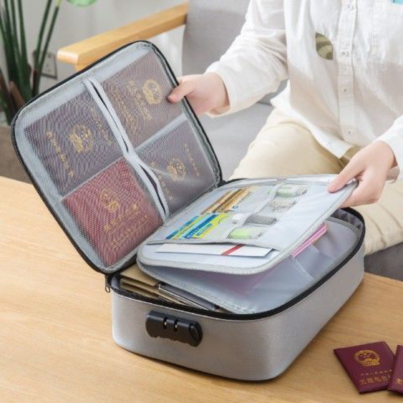 T&amp;Y Storage Bag Tas Penyimpanan Dokumen 3 Layer Storage Bag Sertifikat File Tempat Dokumen Penting Tas Multifungsi Travel Bag Portable