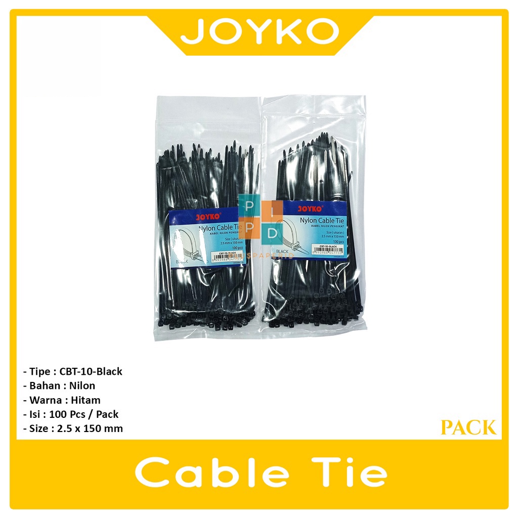 

JOYKO - Black Nylon Cable Tie Cbt- 10 - Pack