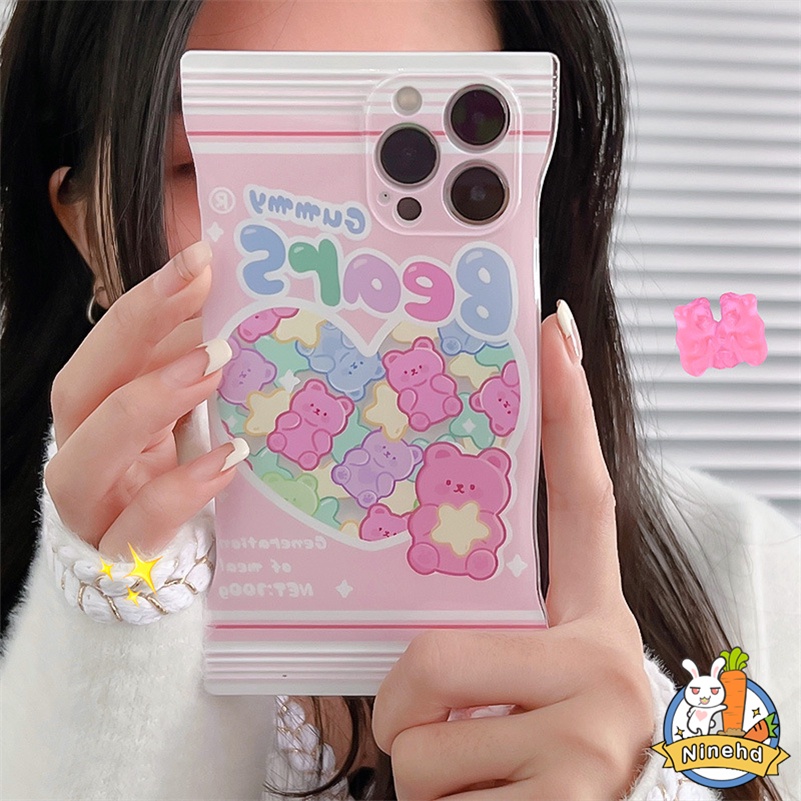 Vivo Y16 Y02s Y35 Y22 Y22s V25e V25 V23e V23 V21 V21e V20 SE Pro T1 T1x Y15A Y15s Y75 Y21 Y21s Y33s Y33T Y21T Y12s Y12A Y20 Y20s Y20i Y17 Y15 Y12 Y51 Y31 Y50 Y50i Y30i Y1s Y91C Y91i Korean Love Heart Bear Phone Case Full Body Shockproof Silicone Case