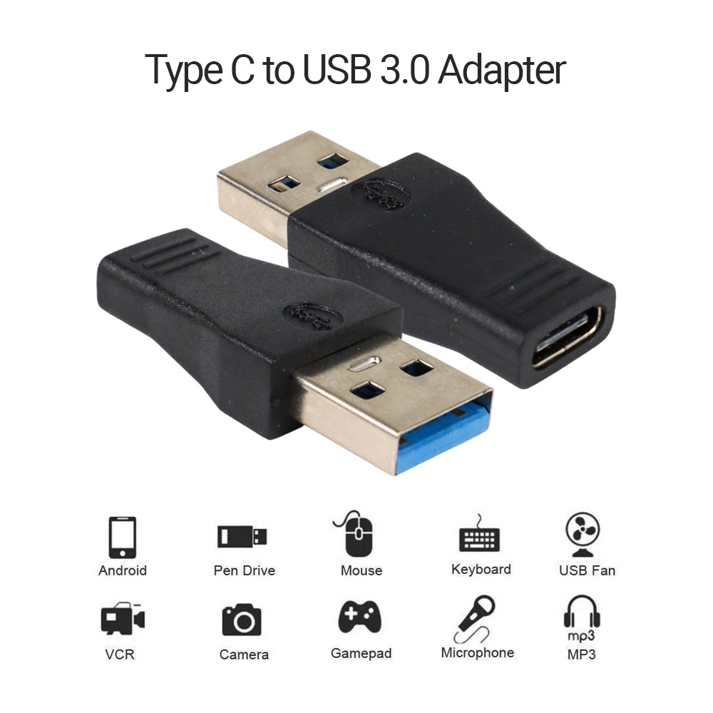 Adapter Konverter USB 3.0 ke USB 3.1 Type C - OMUA8JBK Black