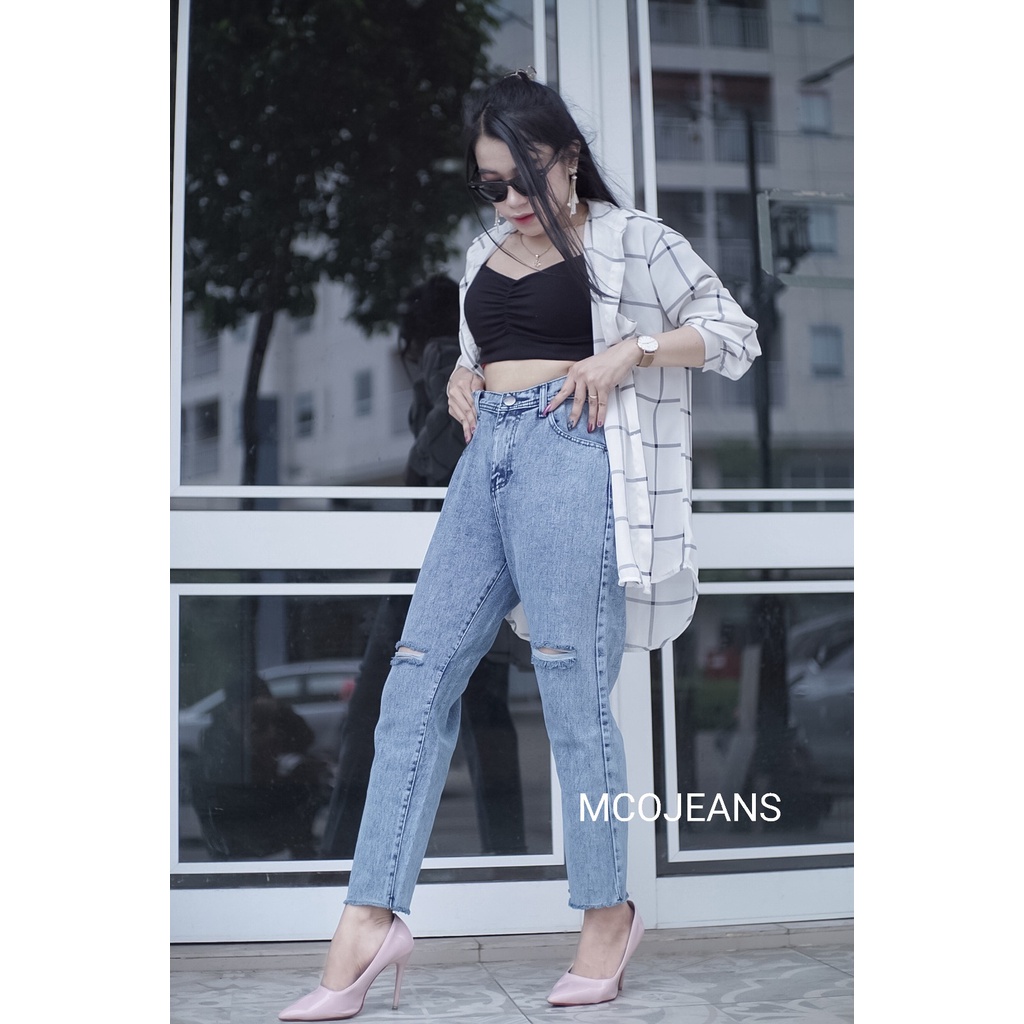 MCO - Celana Boyfriend Jeans Wanita - Olivia Boyfriend Jeans - Celana Wanita - OOTD SZ 27-34