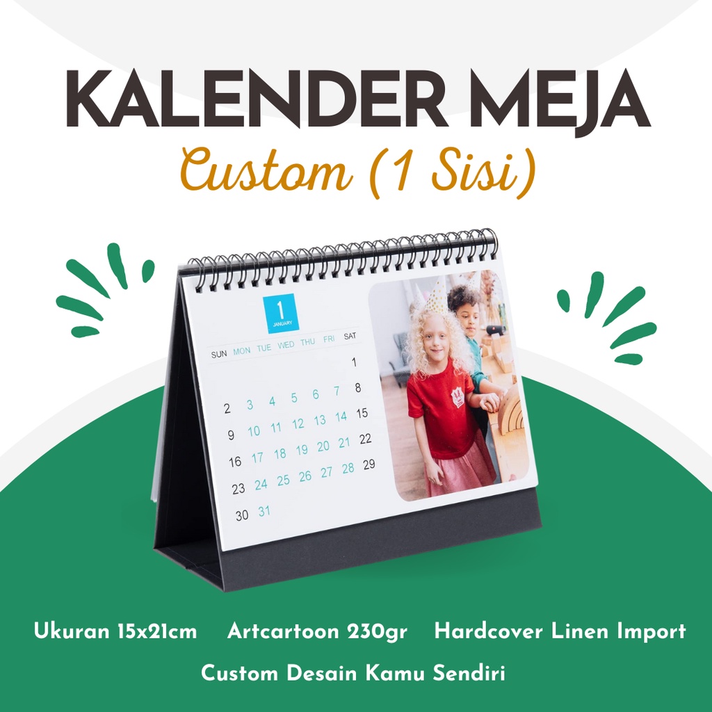 

[PROMO PORTRAIT] [1 SISI] Kalender Meja 2026 Hardcover Kalender Duduk 2026 Custom Desain Sendiri