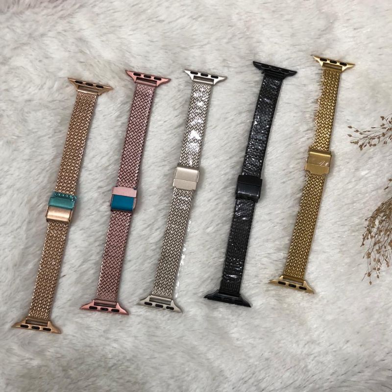 Strap Apple Watch Milanese Rantai Pasir Magnetic Series 1 2 3 4 5 SE 6 7 8 ultra
