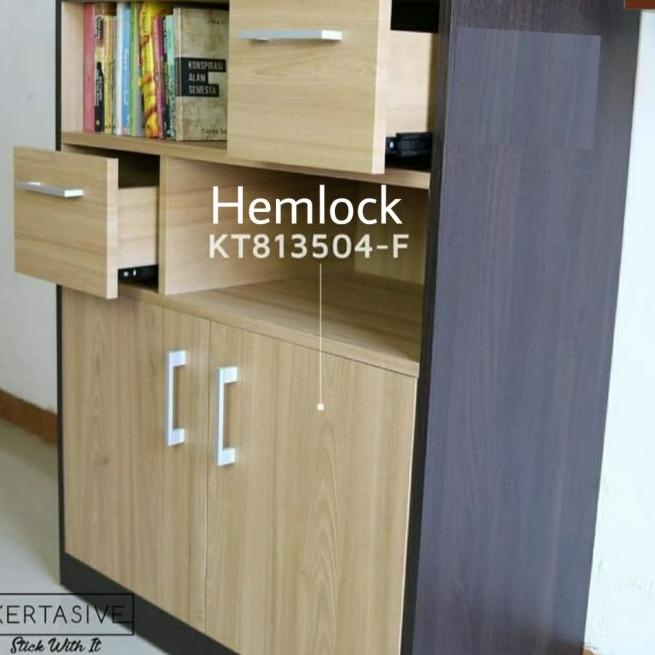 Kertasive motif kayu Deco PVC sheet stiker pelapis lemari/meja Hemlock