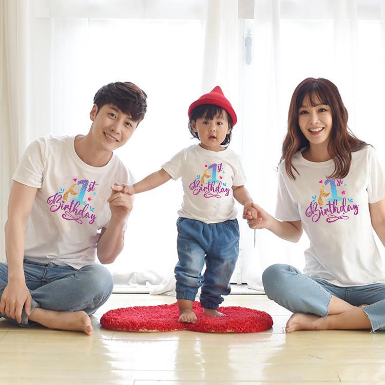kaos couple keluarga acara ulang tahun baju anak ayah ibu untuk ultah bajucouple family Tail Mermaid