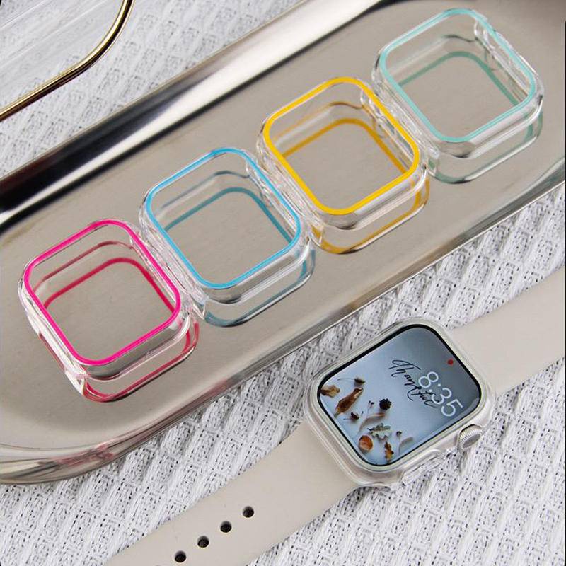 Case Transparan Luminous Fluorescent Cover Apple Watch Seri 8 7 6 5 4 3 2 1 SE2 49mm 45mm 41mm 42mm 40mm 38mm