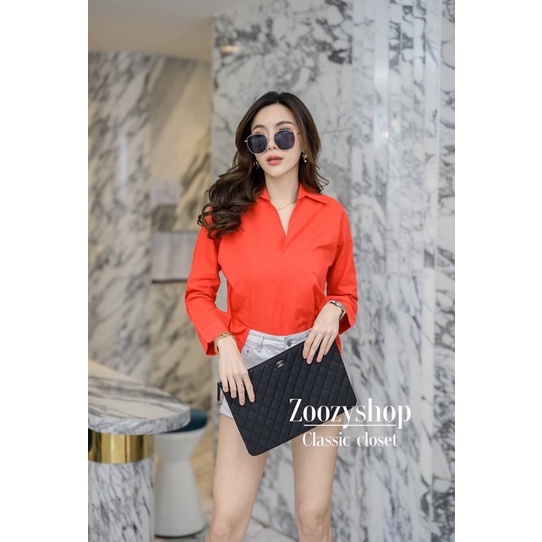 KEMEJA ZOOZY MODEL LENGAN PANJANG KANCING BELAKANG/BLOUSE BANGKOK (BJZY351)