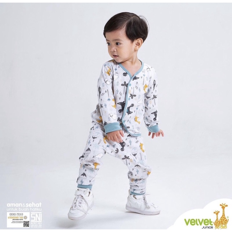 VELVET JUNIOR STELAN PANJANG KANCING DEPAN SIZE S / M / L - stelan anak