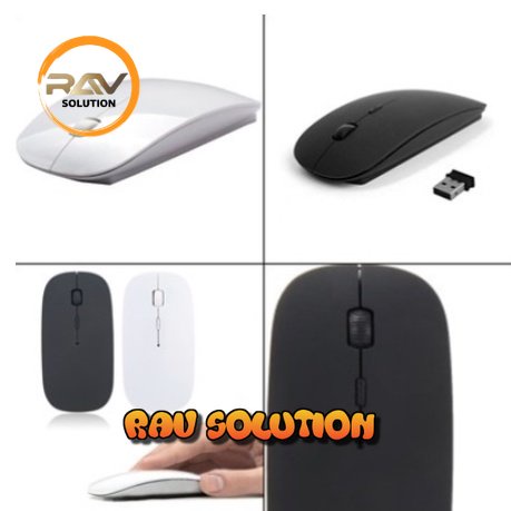 wireless Mouse  gaming 2.4G murah slim   FREE baterai+mousepad  - RAV SOLUTION