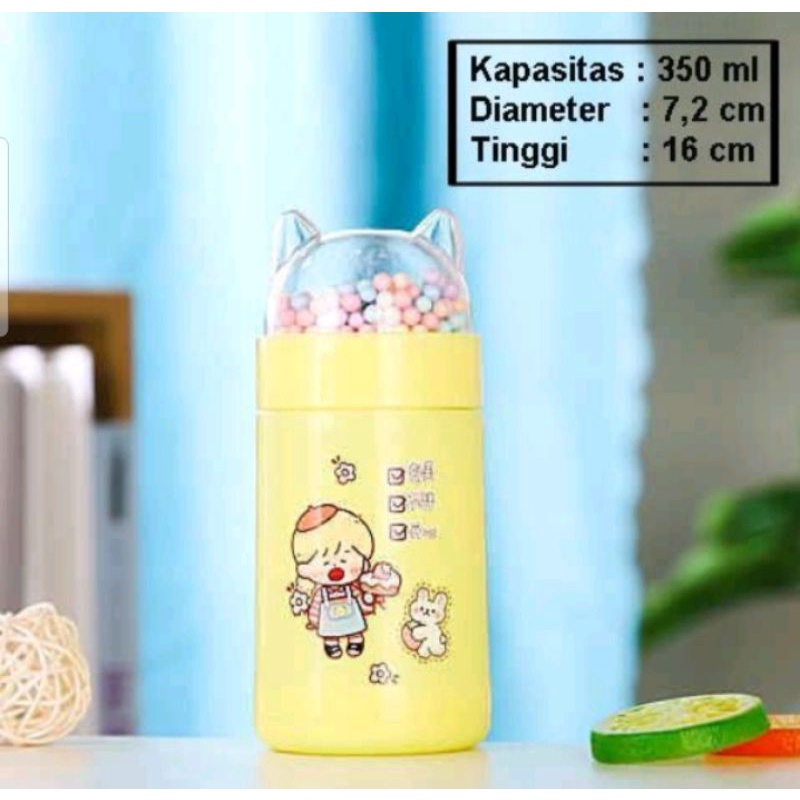 BOTOL MINUM KACA ANAK KARAKTER MIAO MIAO