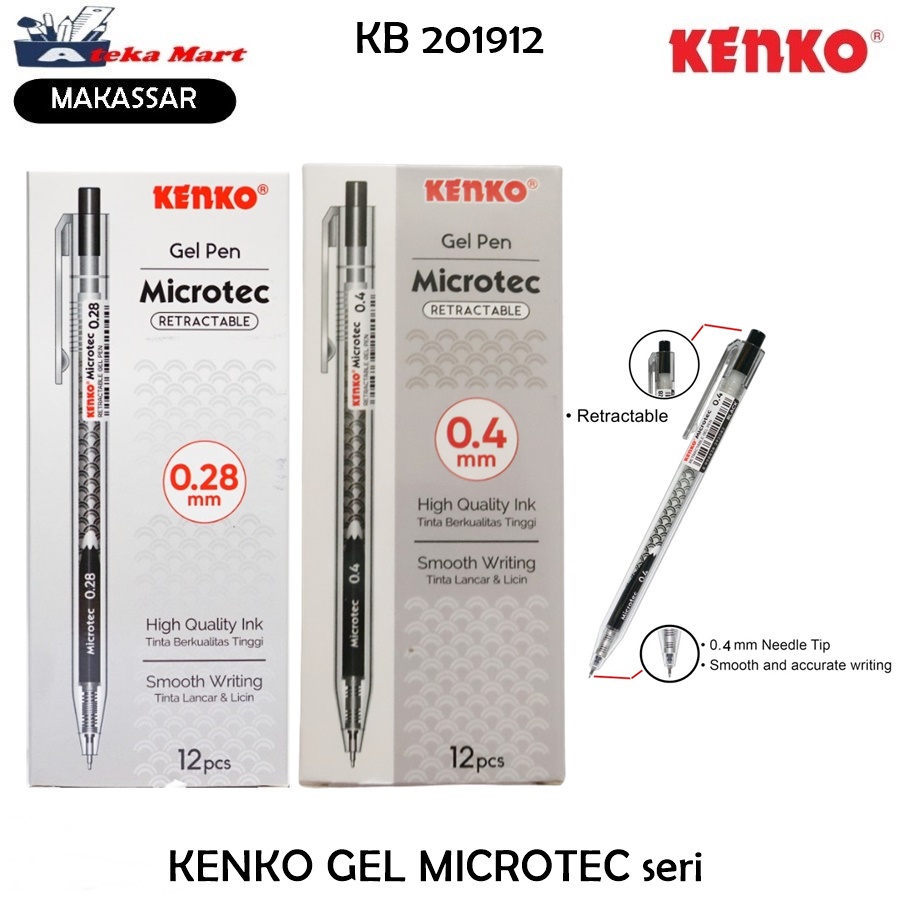 

[BOX/12 PCS] KENKO GEL PEN MICROTEC 0.28MM-04MM