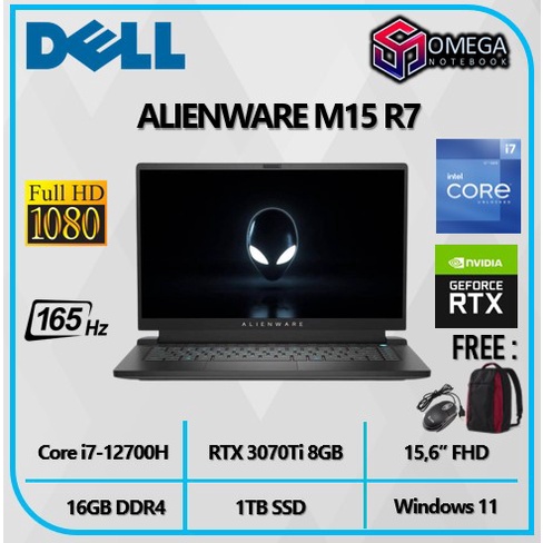 Dell Alienware M15 R7 i7-12700H 16GB 1TBSSD RTX3070Ti 15,6&quot;FHD 165Hz