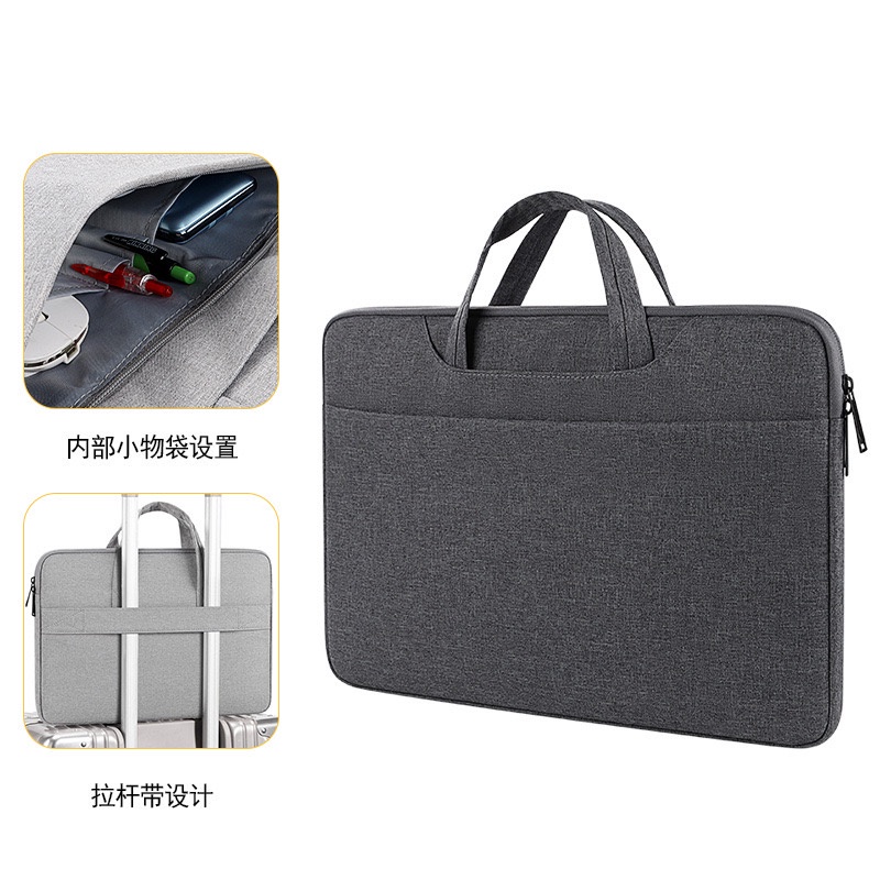 Tas Laptop Macbook Hand carry Jinjing Waterproof Import Tas Macbook Simpel Tebal Tahan Air Untuk Laptop 13 Inch 14&quot; 15&quot; Dengan Handle Laptop Bag Dengan seleting dan slot barang