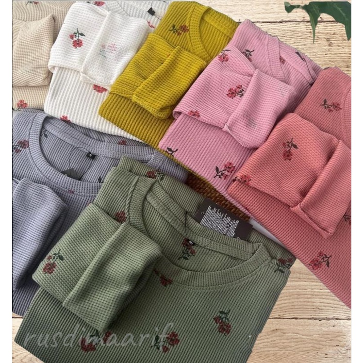 T-shirt kaos waffle printing/atasan wanita