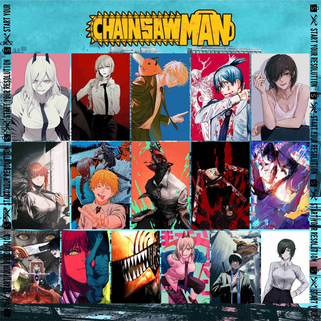 Poster Anime &amp; Manga Chainsawman / Chainsaw man / Denji / Pochita / Makima / Power / Aki Hayakawa / Himeno | Bahan Tebal Finishing Doff - PS