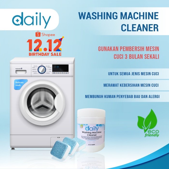 PEMBERSIH MESIN CUCI DAILY WASHING MACHINE CLEANER PREMIUM TABLET - TOP FRONT LOAD