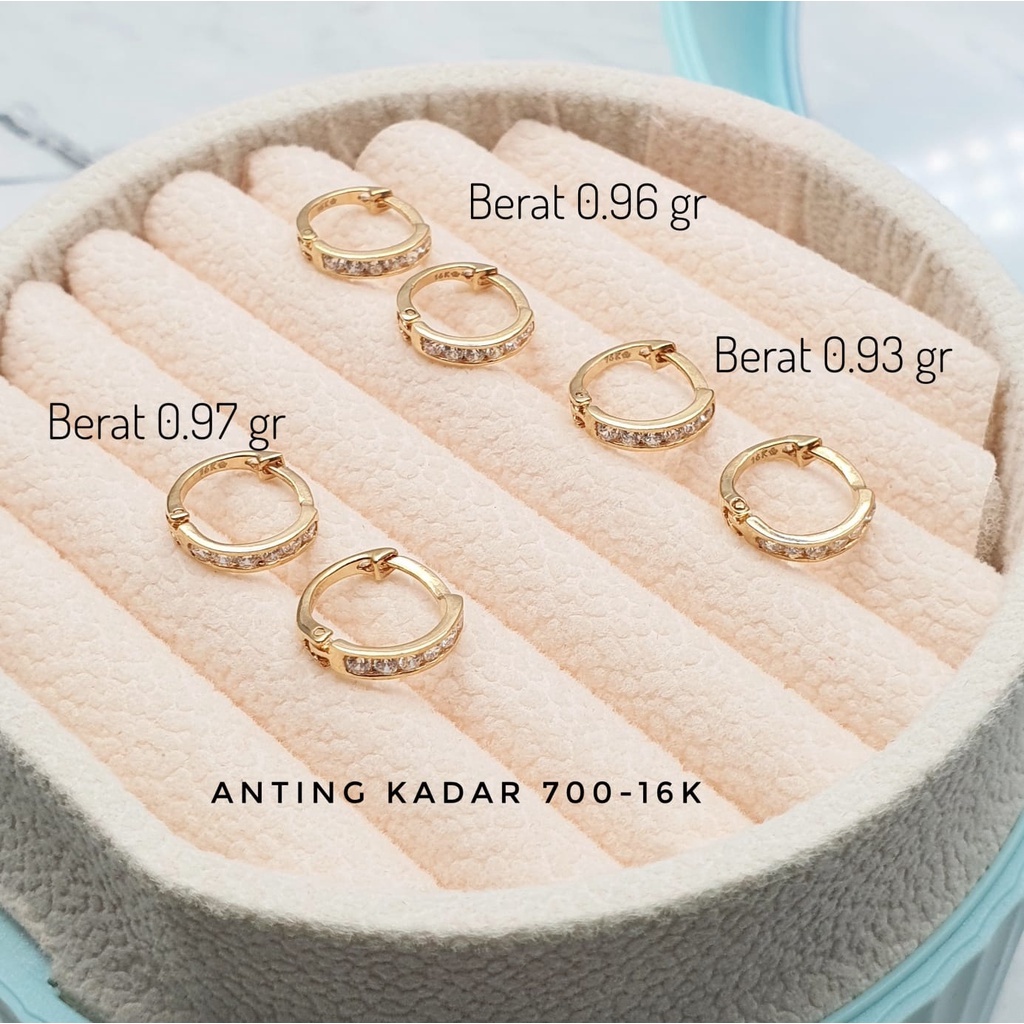 Anting Ring ANAK DEWASA 70% suntik variasi mainan PERHIASAN EMAS ASLI kadar 16k 700 warna poles
