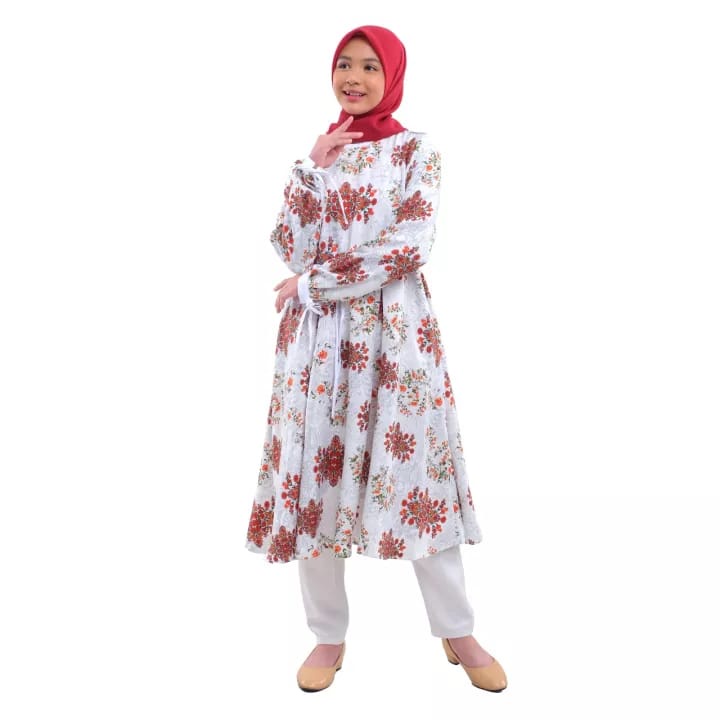 Zoya Chanan Teens Dress White- Gamis Muslim Wanita