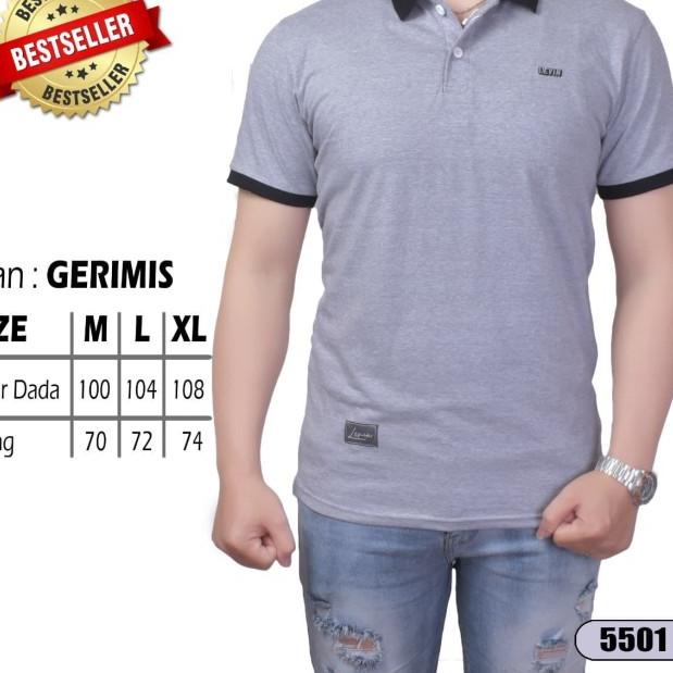 Kaos kerah Gerimis mystie - misty twotone, M
