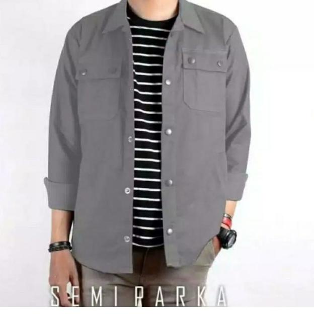 TRUCKER JAKET JAKET SEMI PARKA BAHAN KANVAS - maroon, XXL
