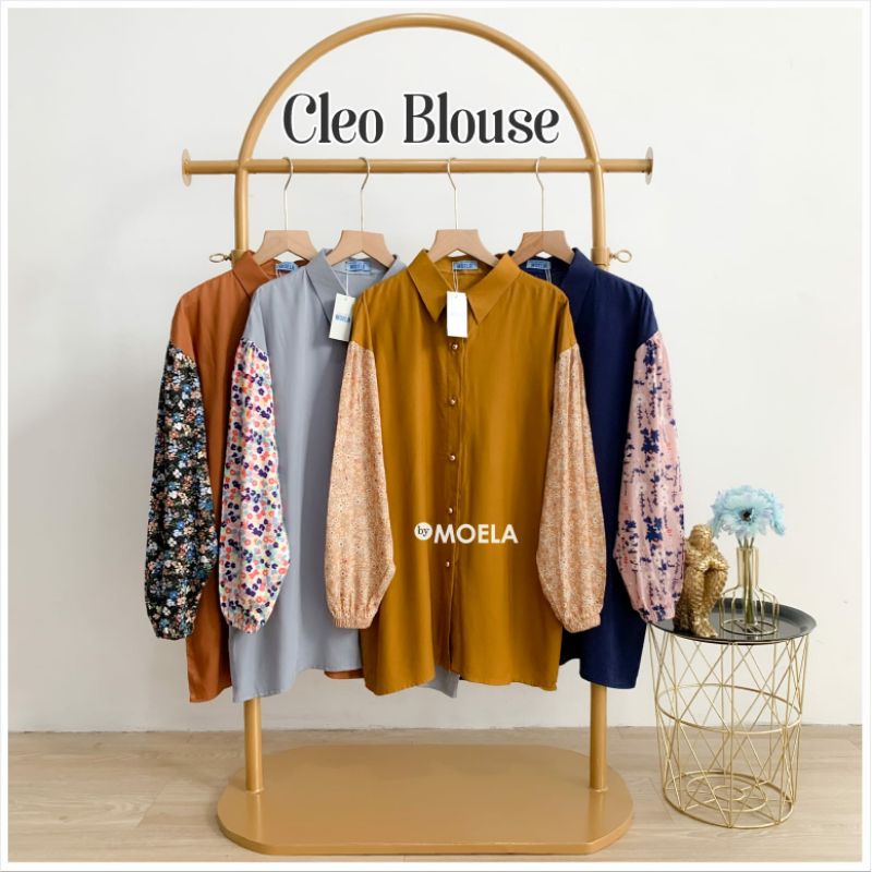 CLEO BLOUSE ORI MOELA || ATASAN WANITA BLOUSE COTTON RAYON TERBARU