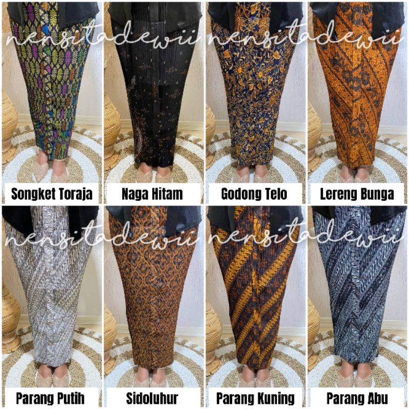 [Part 1] Rok Plisket Wiru / Motif Lengkap - Warna &amp; Motif Cantik