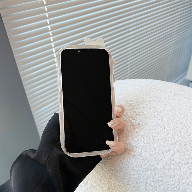 Soft Case Silikon Motif Beruang / Bunga Pink Untuk iPhone 14 13 12 11 Pro Max X Xr Xs Max 7 8 6 6s Plus