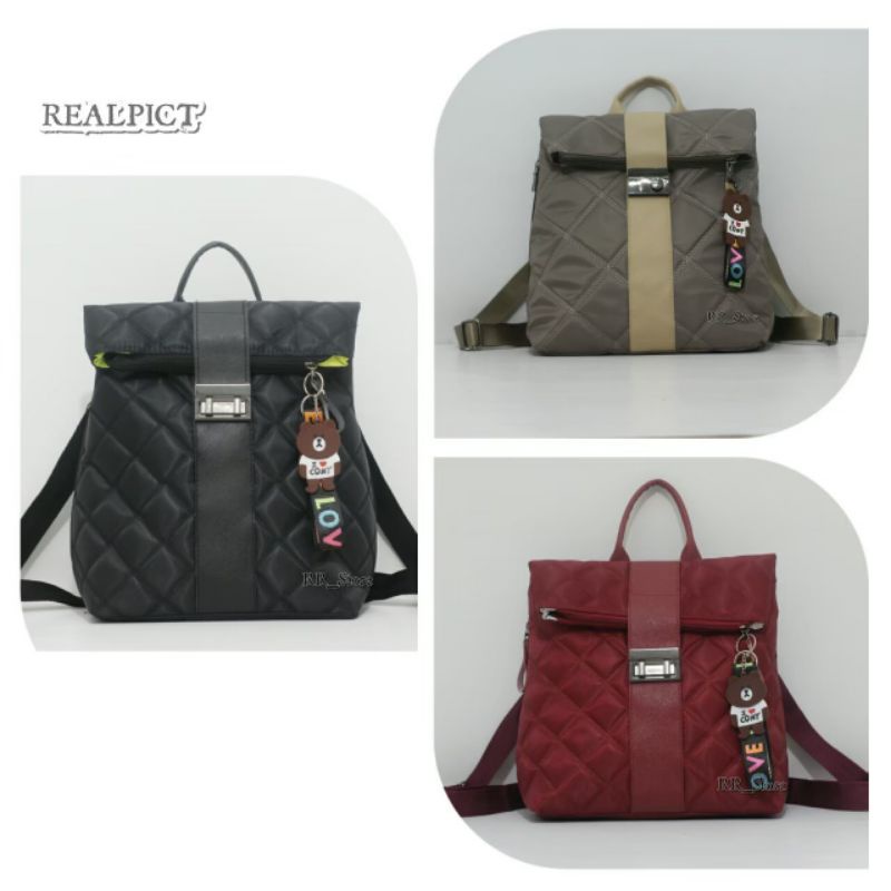 New Arrival_Tas Ransel Wanita Nilon_Backpack Kerja Kuliah_Tas Wanita