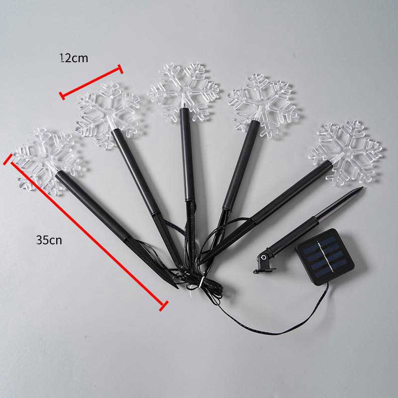 1pc Lampu String Led Tenaga Surya Bentuk Bintang Snowflake Anti Air Untuk Dekorasi Taman