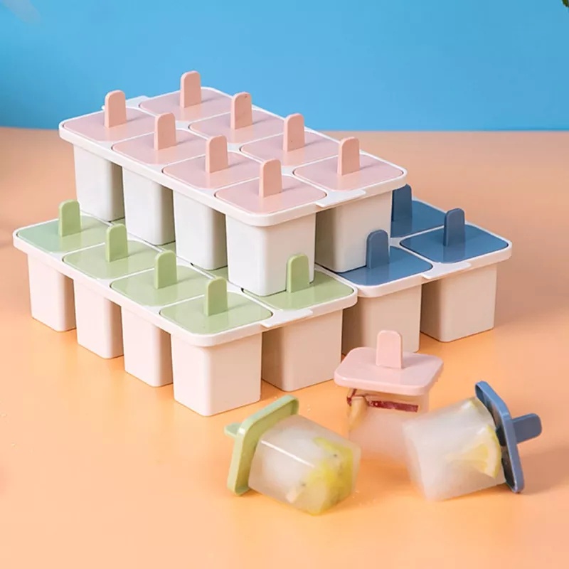 CETAKAN ES KRIM 8 LUBANG / Popsicle mold /c etakan pudding susu jeli / Ice mold yogurt milk drink ju