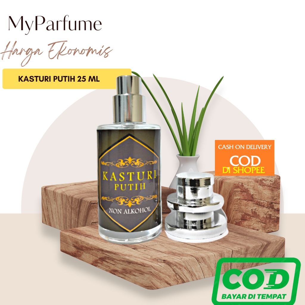 Parfum Kasturi Putih Minyak Wangi Arab Saudi Murni Non Alkohol 25 ml Parfum Ibadah Sholat Bibit Asli