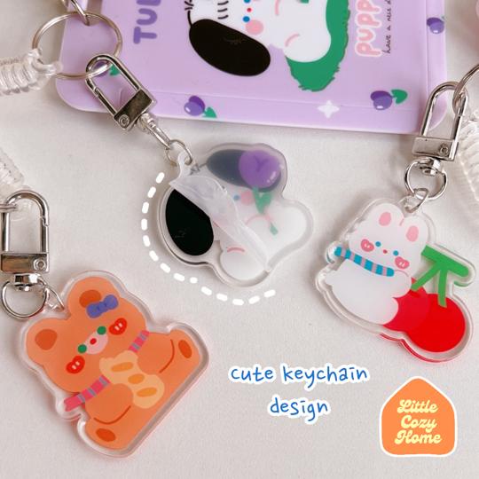CUTIE CARD HOLDER / Pelindung Kartu Motif Kartun Transportasi Gaya Korea Untuk Sekolah Kantor / Gantungan Tali Kartu Akses MRT Busway Lanyard