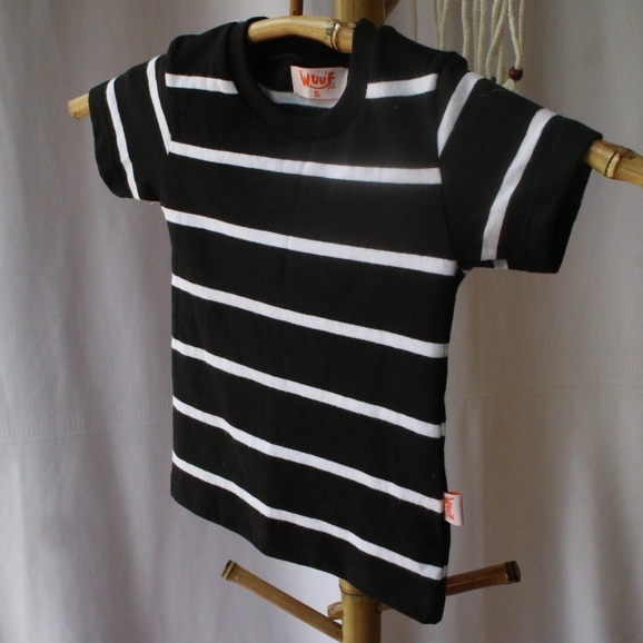 KAOS BAYI/ANAK GARIS HITAM PUTIH/ STRIPE TEE BABY/KIDS WUUF KIDS