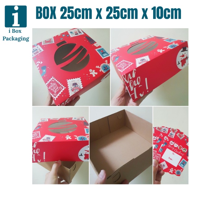 

[ 12pcs ] Dus Toples 250gr Isi 4 Box Hampers Natal Box English Fruitcake Kotak Kue Lapis Legit Packaging Parsel Christmas Kardus 25x25x10cm