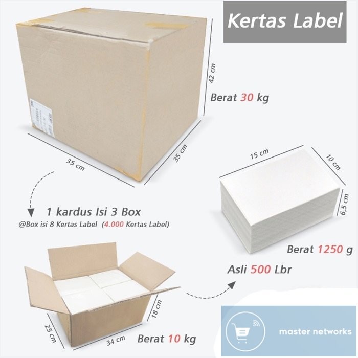 

Direct Thermal Kotak Label Stiker A6 100x150mm isi 500 Pcs