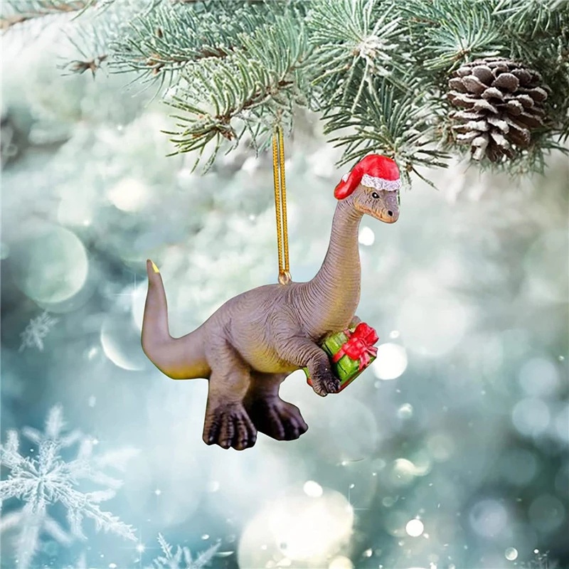 1 Pc Ornamen Gantung Bentuk Kartun Dinosaurus 3D Untuk Dekorasi Pohon Natal