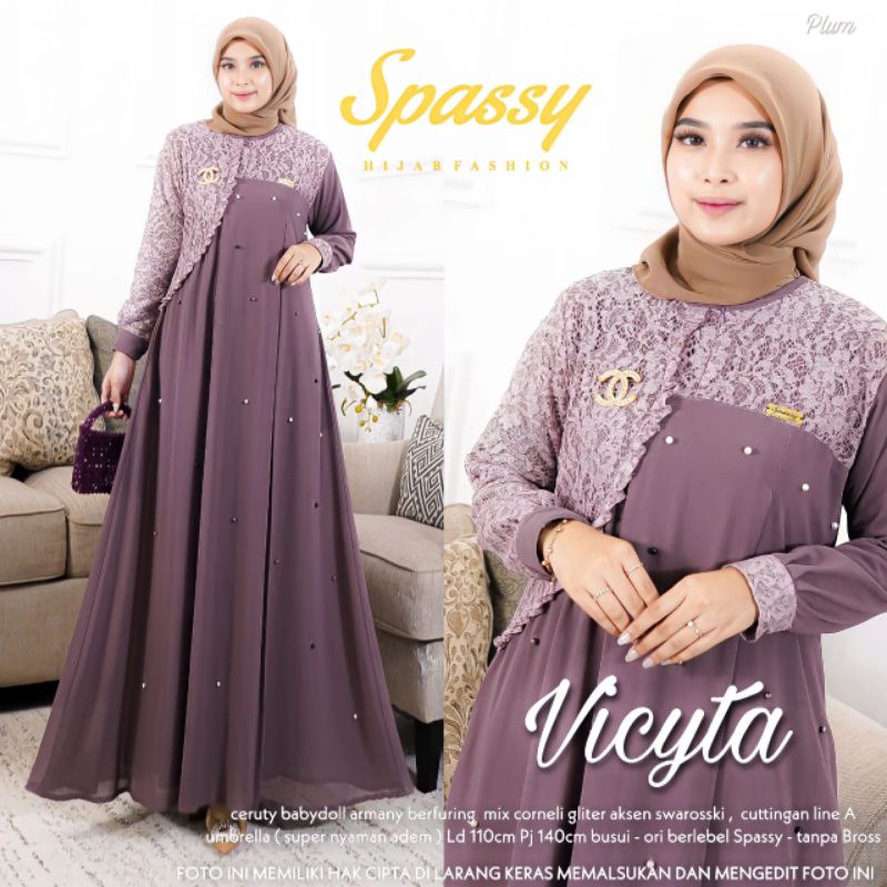 GAMIS VICYTA GAMIS MUSLIMAH GAMIS ORIGINAL SPASSY GAMIS KONDANGAN