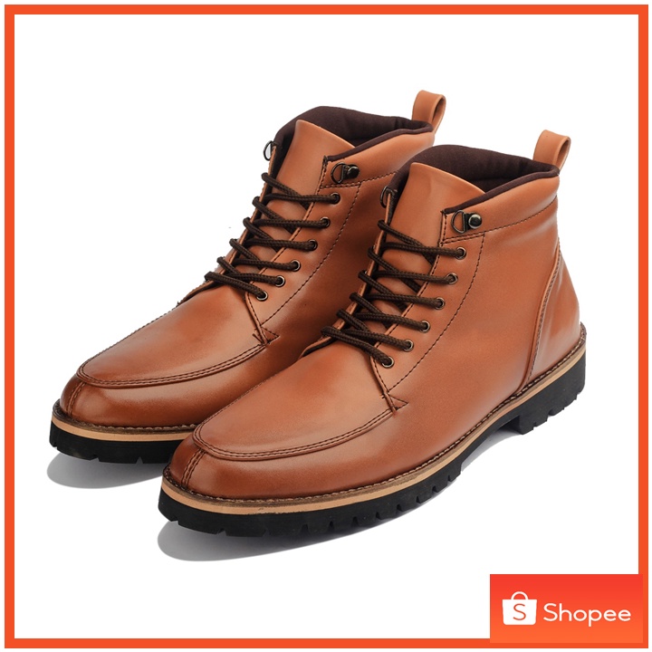 RUSSEL BROWN - Sepatu Boots Pria Casual Kulit Riding Santai Camden Boots