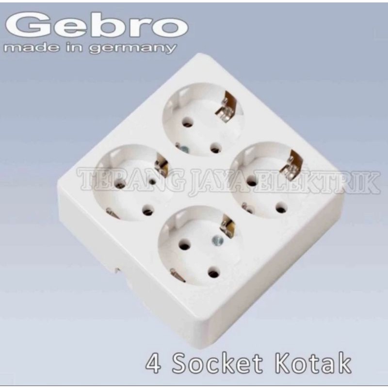 OB Stop Kontak Arde 4 Lubang Persegi GB-GEBRO (made in Germany)