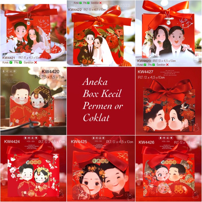 

(10pcs) Kotak Permen Sangjit KW4420| Pernikahan| Tea Pai| Candy Box Wedding KW44