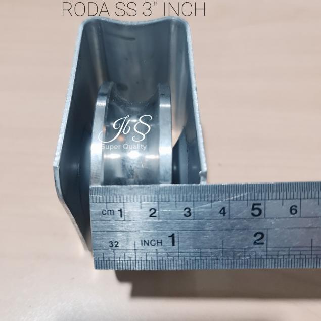 Roda pintu pagar stainless 3" inch